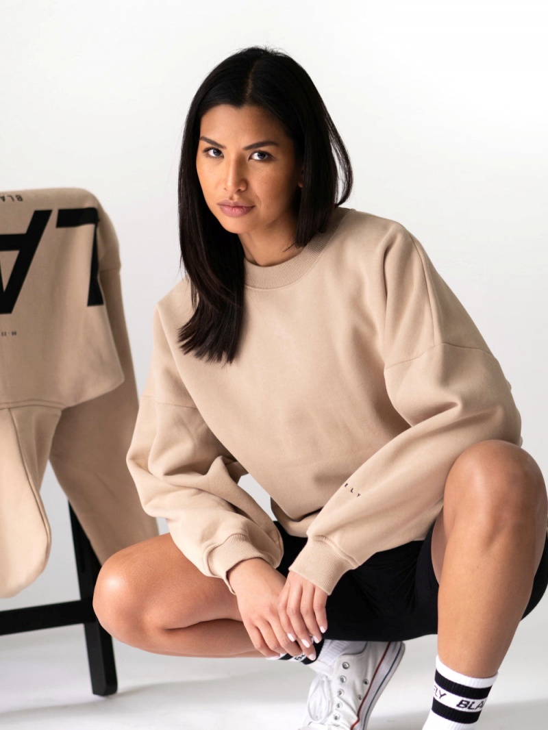 Tan Blakely LAX Isabel Oversized Jumper | YTKP-58429