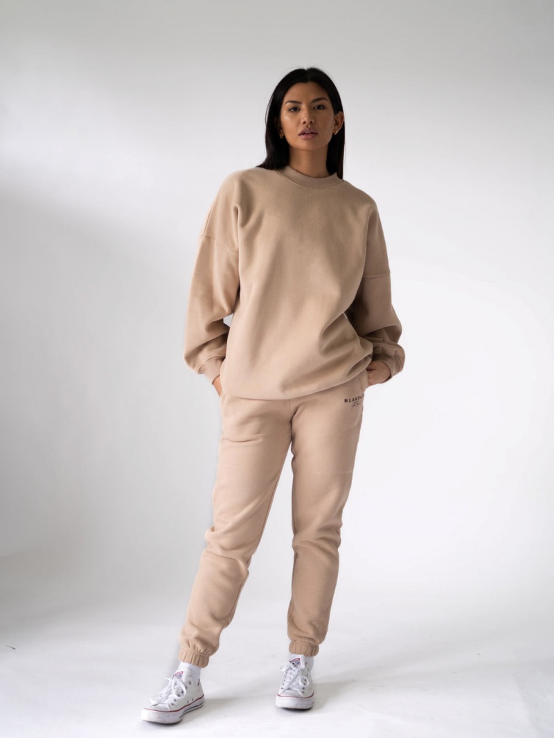 Tan Blakely LDN Womens Oversized Jumper | IKFC-53061