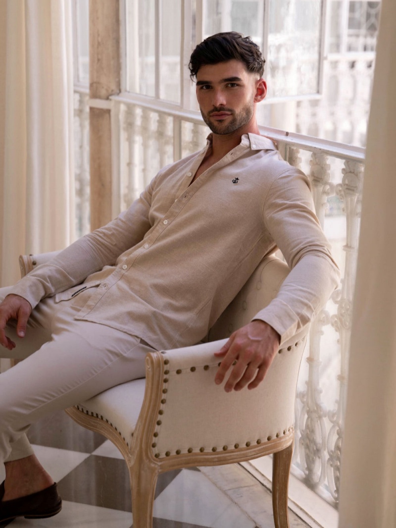 Tan Blakely Odessa Pinstripe Shirt | CZWK-25487