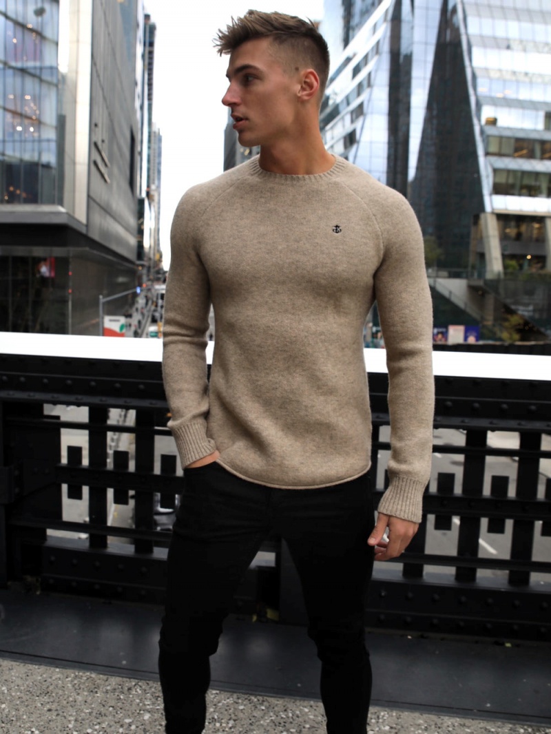 Tan Blakely Yardley Knit Jumper | REHI-97615
