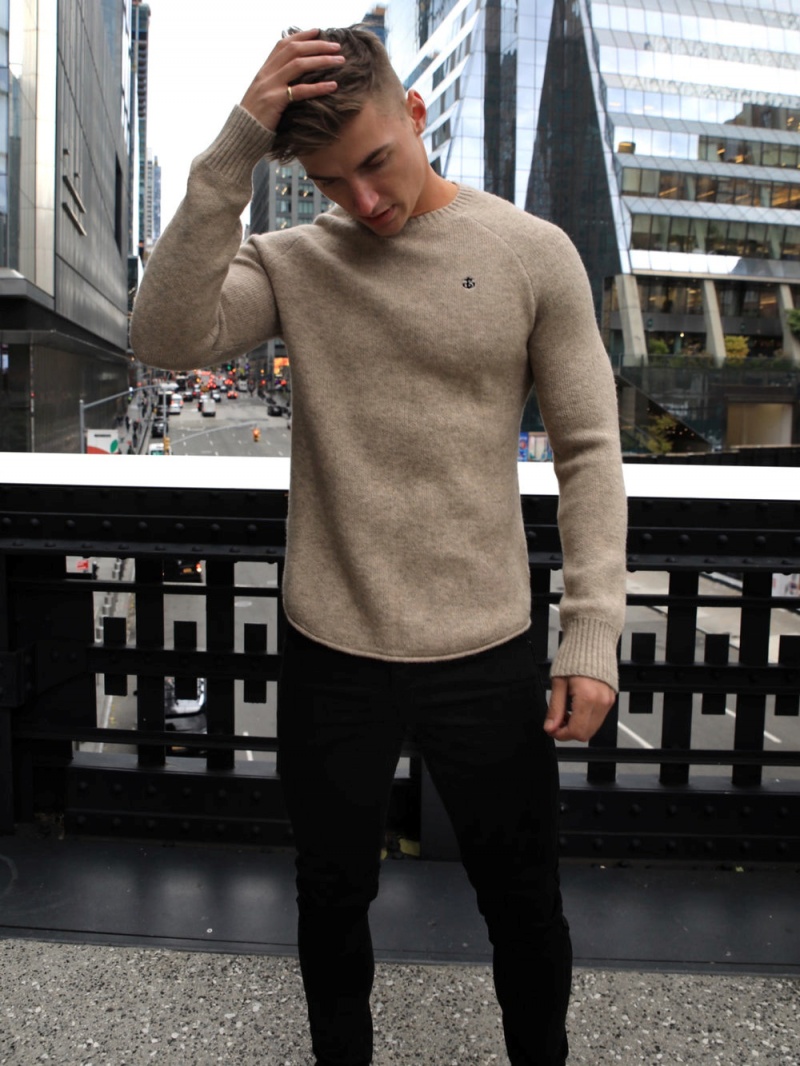 Tan Blakely Yardley Knit Jumper | REHI-97615