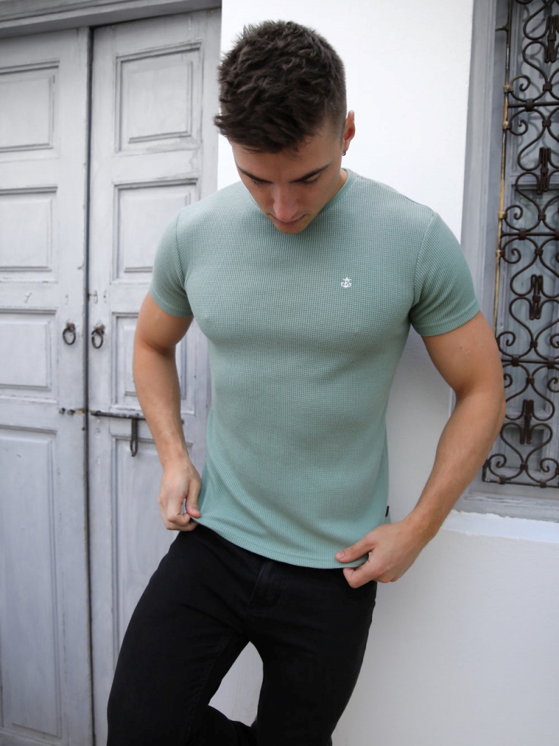 Teal Blakely Akka Textured T-Shirt | OVYC-23547