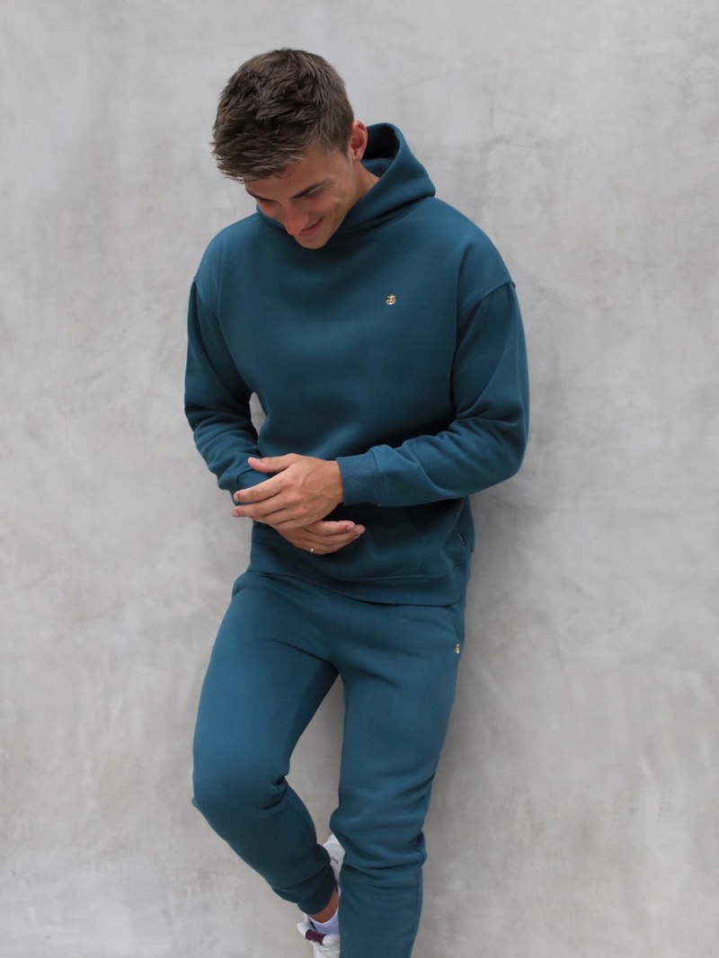 Teal Green Blakely Anchor Relaxed Hoodie | HGBX-48312