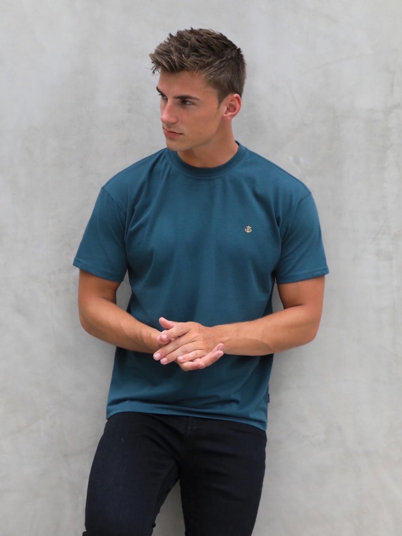 Teal Green Blakely Anchor Relaxed T-Shirt | PQJH-03519