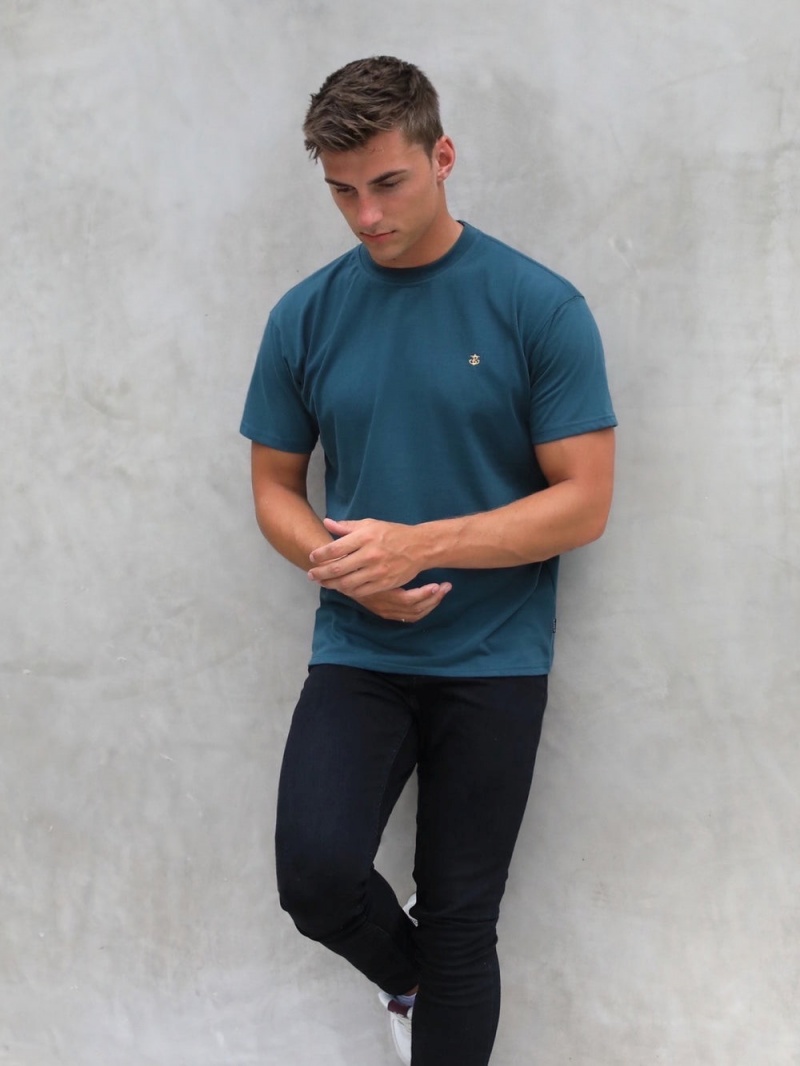 Teal Green Blakely Anchor Relaxed T-Shirt | PQJH-03519