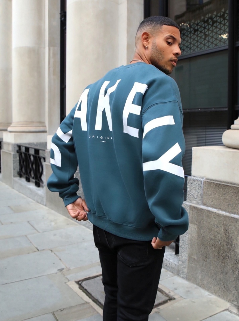 Teal Green Blakely Idris Oversized Jumper | NAOV-36084