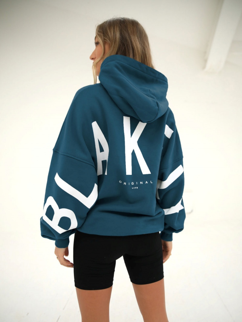 Teal Green Blakely Isabel Oversized Hoodie | PNWM-49162