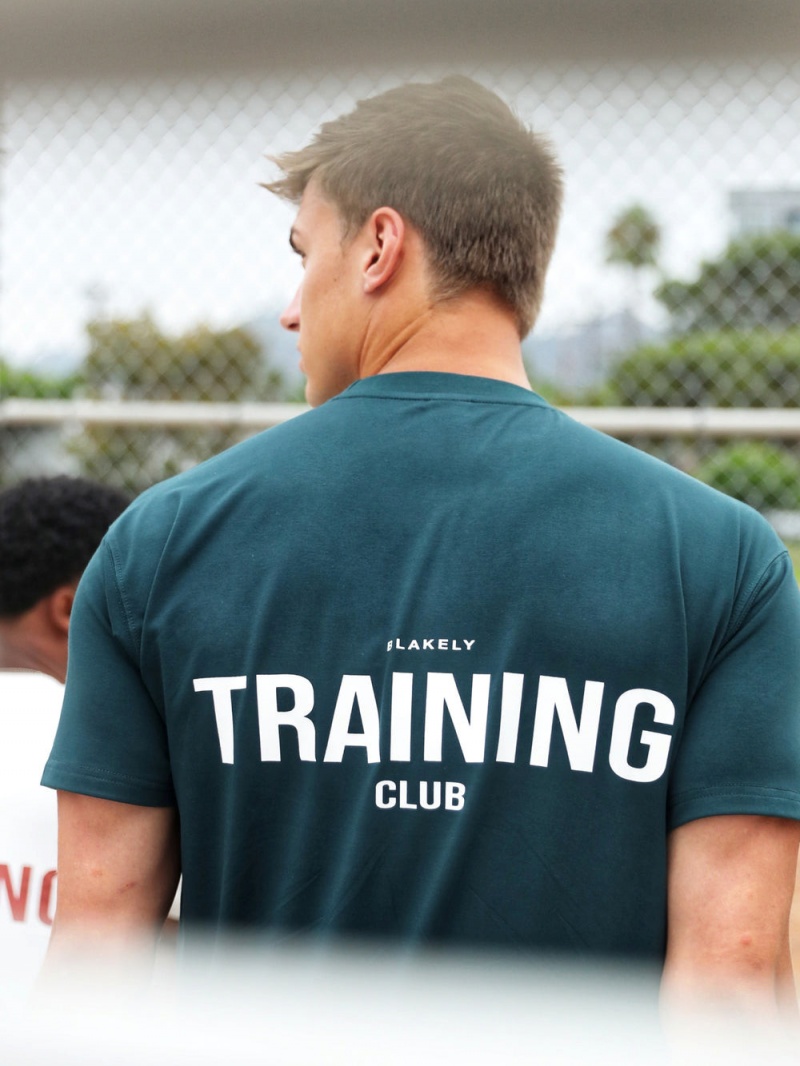 Teal Green Blakely Relaxed Training T-Shirt | FUMZ-38706