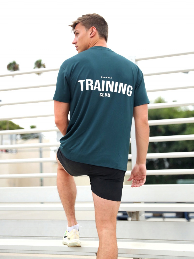 Teal Green Blakely Relaxed Training T-Shirt | FUMZ-38706