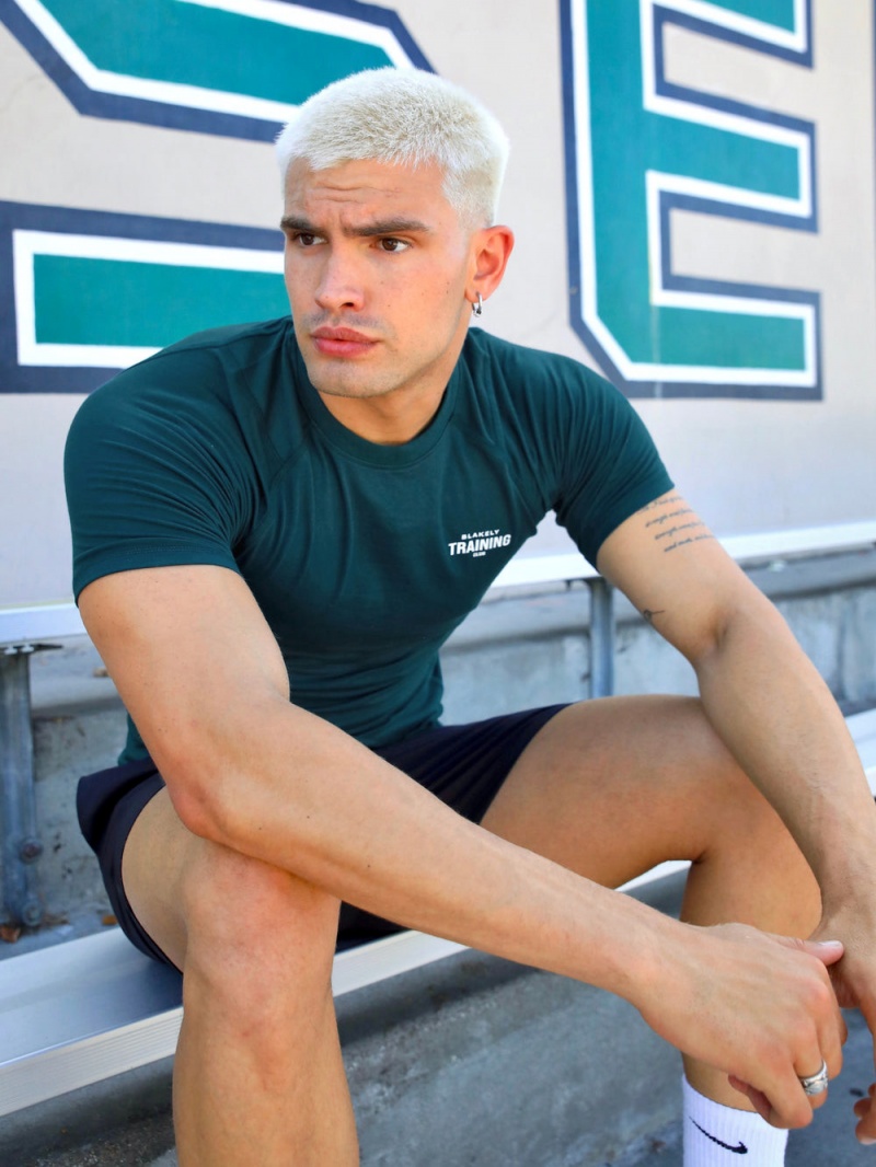 Teal Green Blakely Slim Training T-Shirt | RSJN-24169