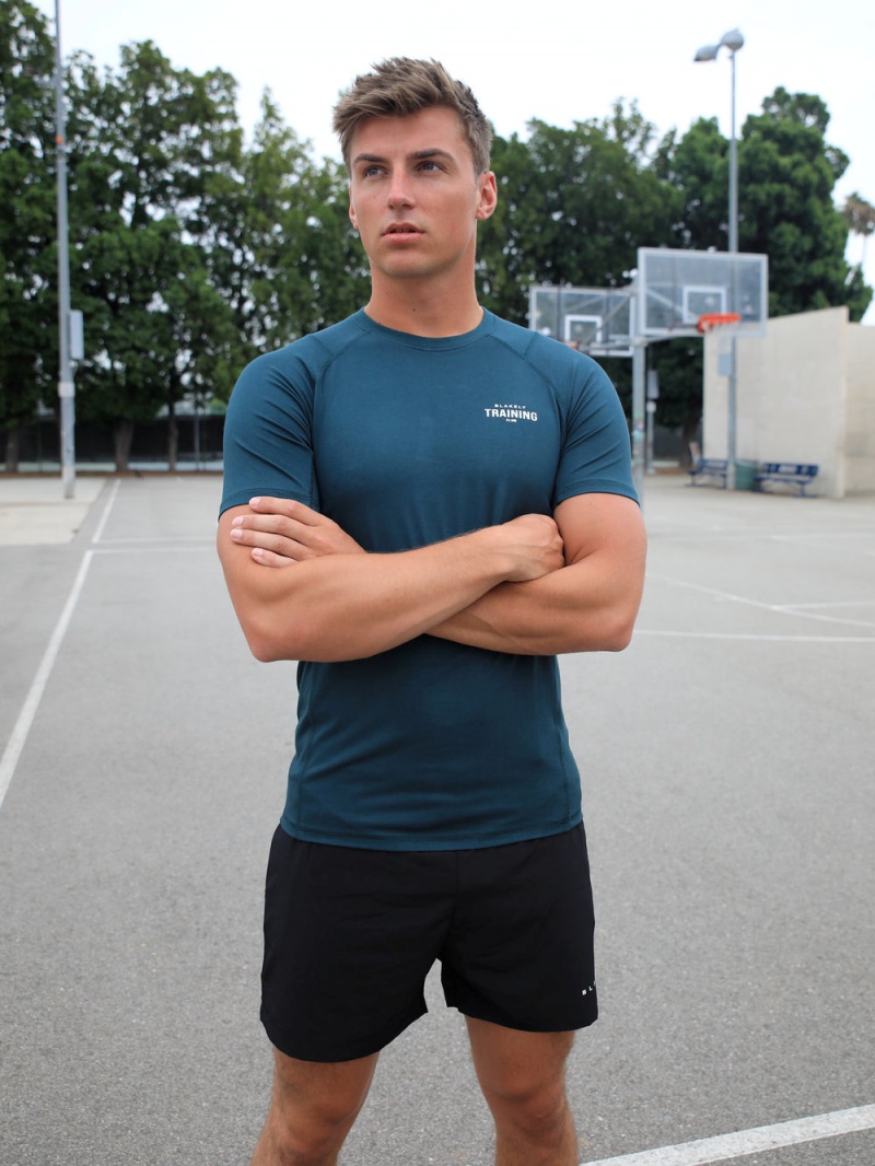 Teal Green Blakely Slim Training T-Shirt | RSJN-24169