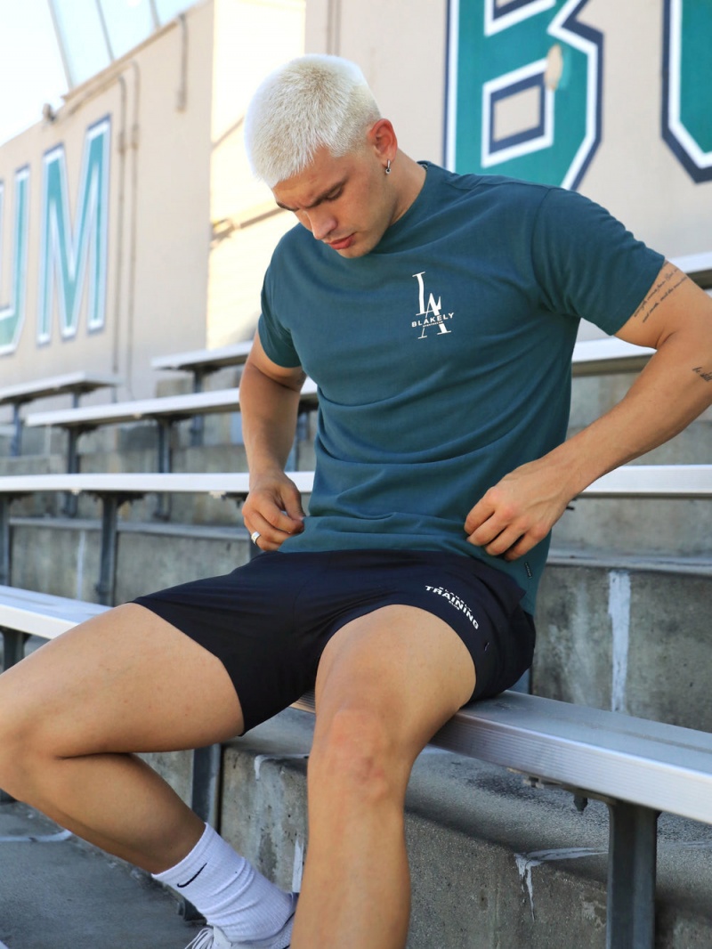Teal Green Blakely Sports Club Relaxed T-Shirt | TNUI-98746