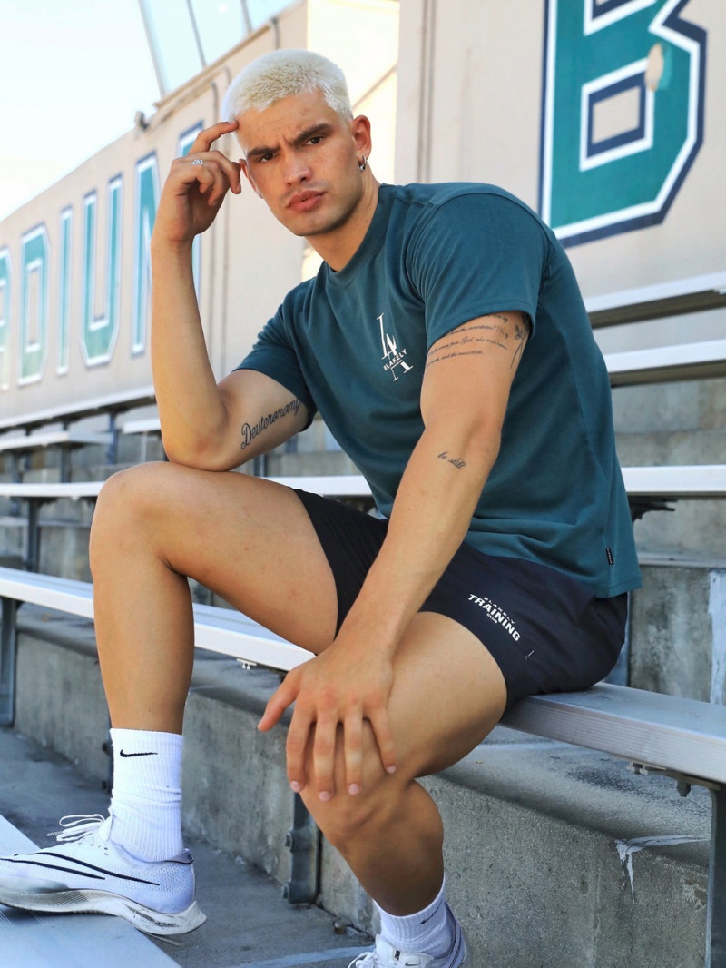 Teal Green Blakely Sports Club Relaxed T-Shirt | TNUI-98746
