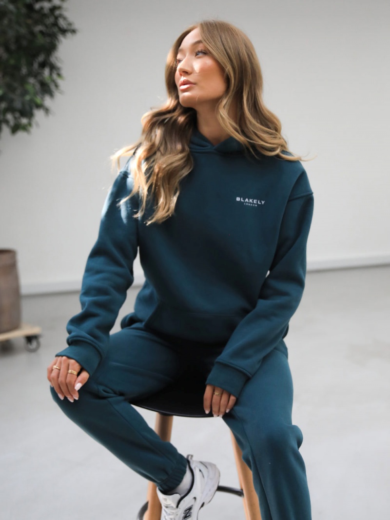 Teal Green Blakely Universal Women's Relaxed Hoodie | UGOC-69234