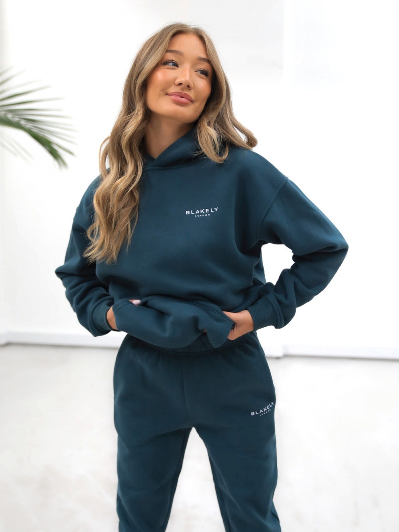 Teal Green Blakely Universal Women\'s Relaxed Hoodie | UGOC-69234