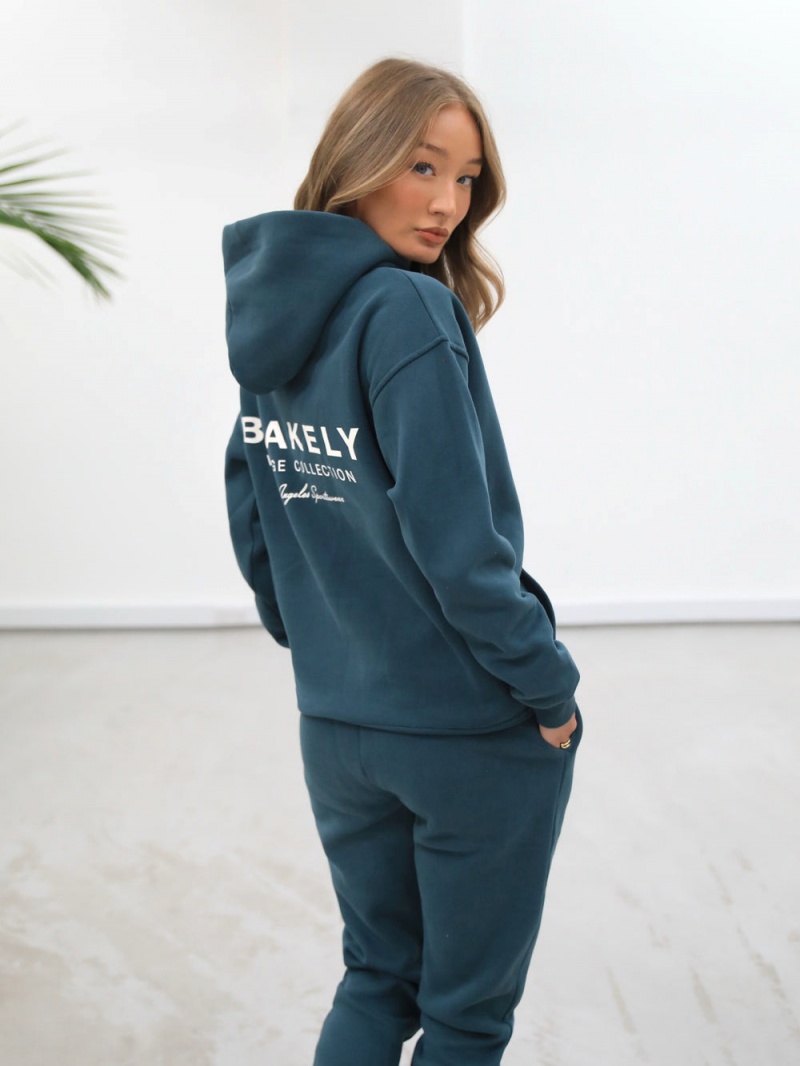 Teal Green Blakely Women's Sports Club Relaxed Hoodie | CRGK-80295