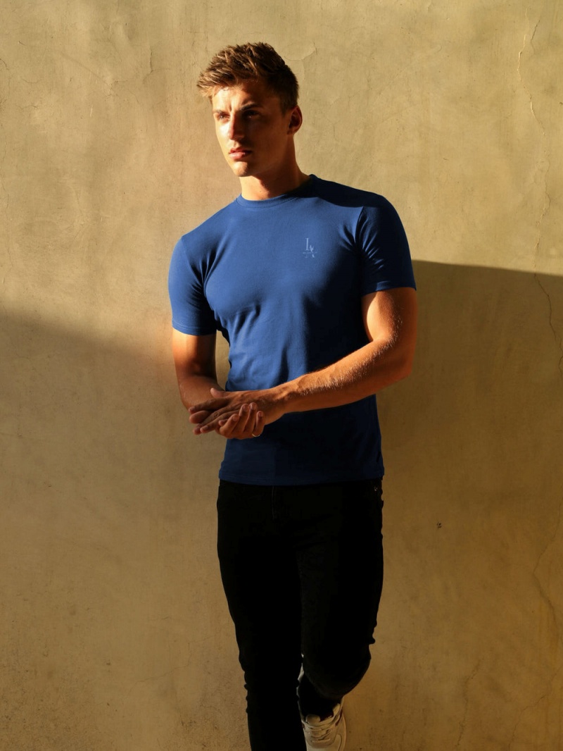 Vintage Blue Blakely Sports Club T-Shirt | YXDJ-30194