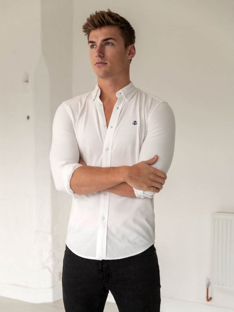 White Blakely Arlo Soft Stretch Shirt | UEMW-46951