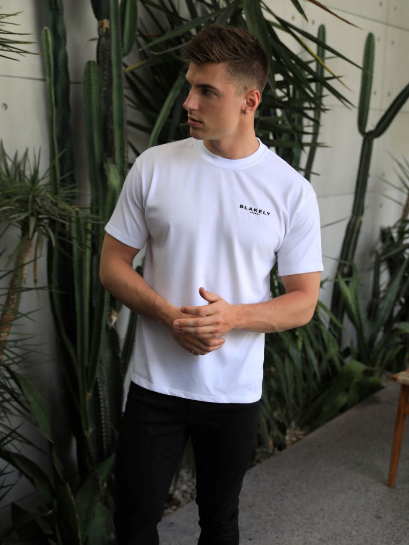White Blakely Blakely London Relaxed Fit T-Shirt | BYRU-47815