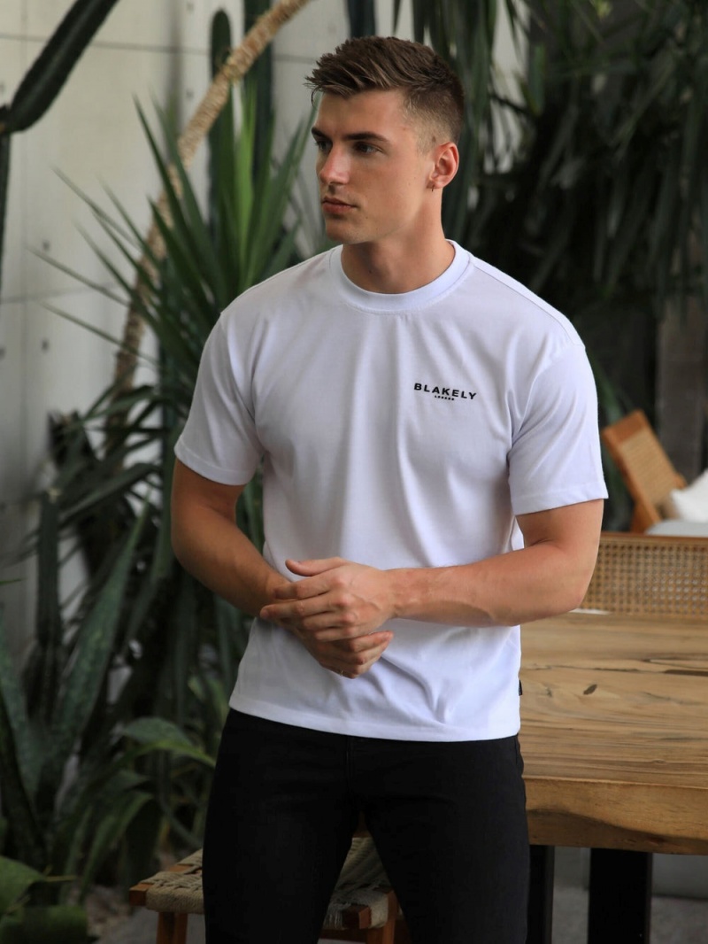 White Blakely Blakely London Relaxed Fit T-Shirt | BYRU-47815