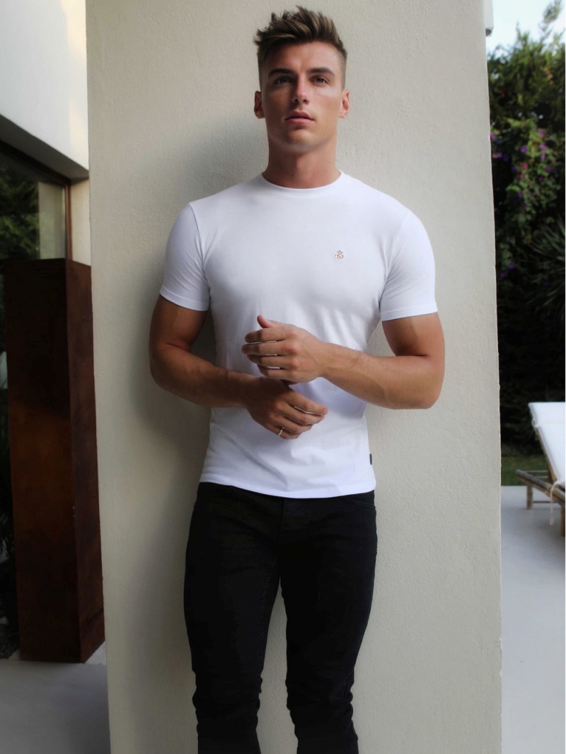 White Blakely Conway T-Shirt | LFNB-85273
