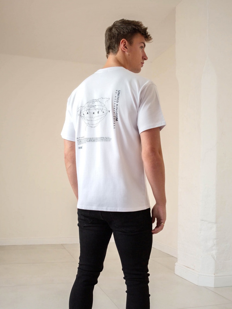 White Blakely Global Oversized Tee | IYSJ-05491