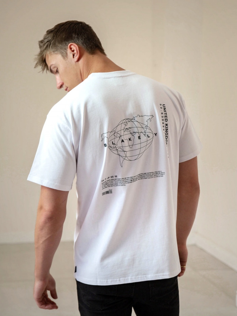 White Blakely Global Oversized Tee | IYSJ-05491