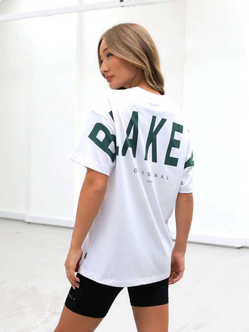 White Blakely Isabel Oversized T-Shirt | NPKU-26403