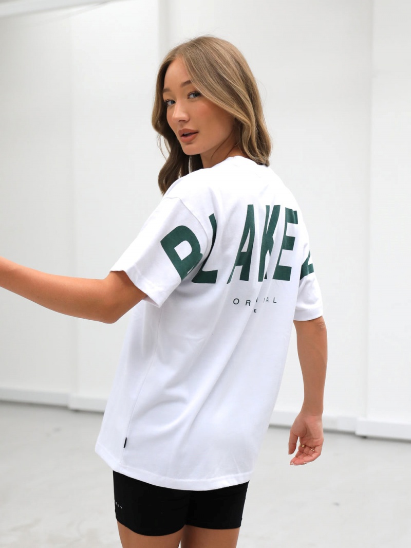White Blakely Isabel Oversized T-Shirt | NPKU-26403