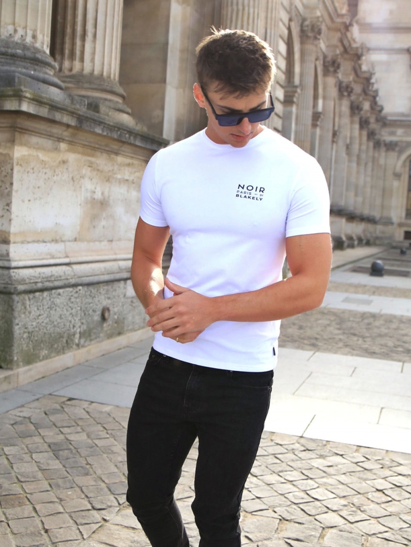 White Blakely Noir Slim T-Shirt | MDQN-74615