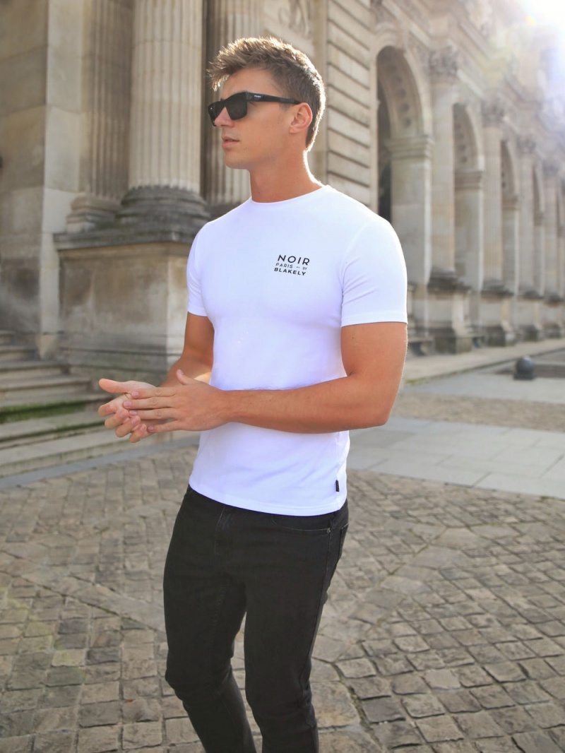 White Blakely Noir Slim T-Shirt | MDQN-74615