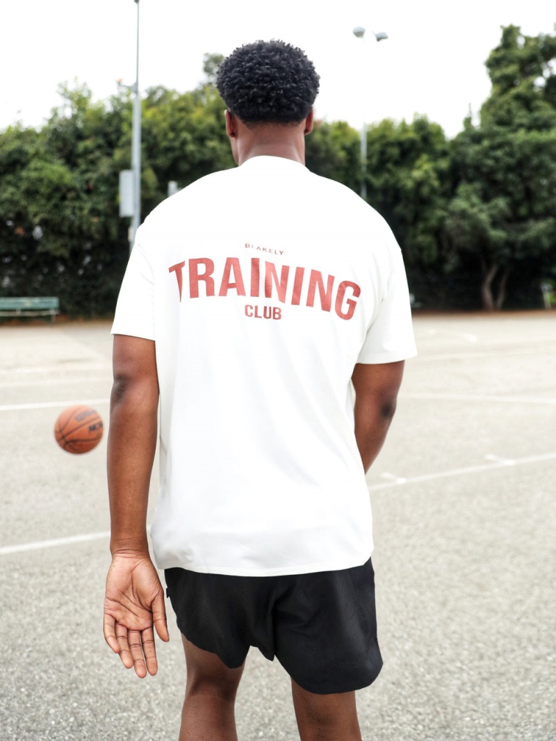 White Blakely Relaxed Training T-Shirt | EHVZ-41503