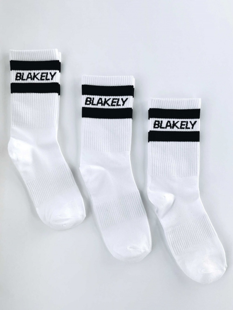 White Blakely Signature Socks 3 Pack | DTWL-65172